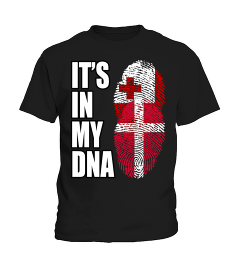 Tongan And Danish Mix Heritage DNA Flag Kids T-Shirt