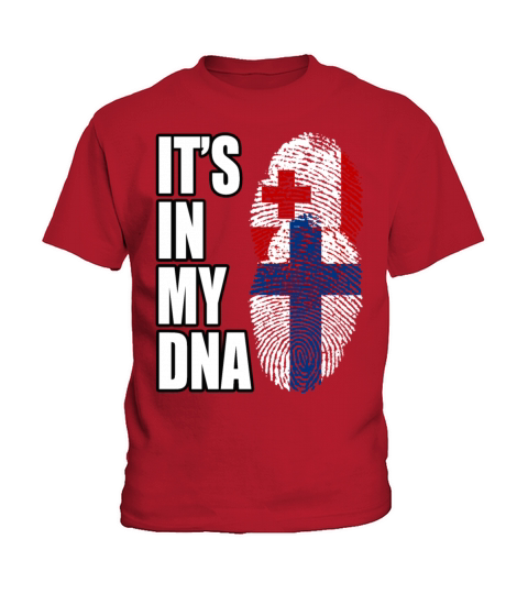 Tongan And Finland Mix Heritage DNA Flag Kids T-Shirt