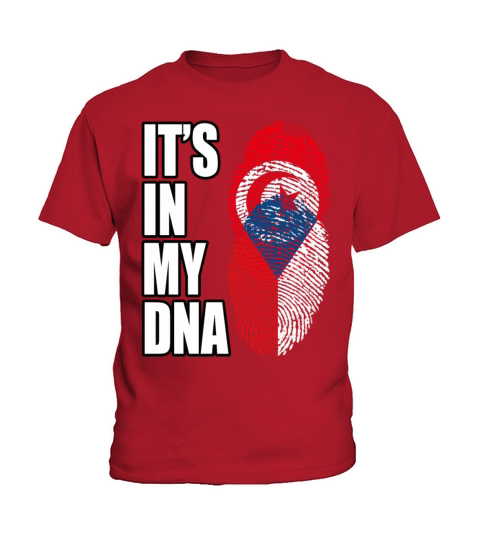 Tunisian And Czech Mix Heritage DNA Flag Kids T-Shirt