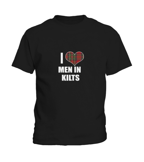Womens I Love Men In Kilts Royal Stewart Tartan Plaid Kilt Heart_extract Kids T-Shirt