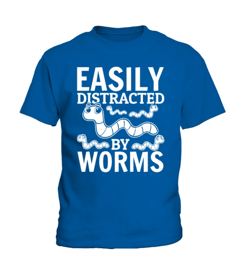Worm Lover Compost Worm Easily Distracted By Worms Kids T-Shirt