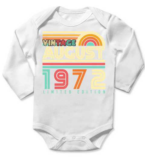 50th Anniversary August 1972 Long Sleeve Baby One-Piece