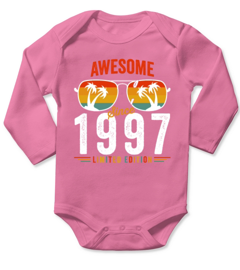Awesome Since 1997 Birthday Retro Vintage 25 26 Ye Long Sleeve Baby One-Piece