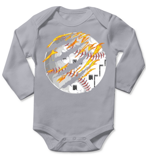 Baseball Fan Fire Vintage Long Sleeve Baby One-Piece