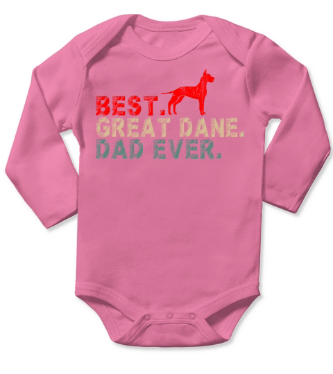 Best Great Dane Dog Dad Vintage Long Sleeve Baby One-Piece