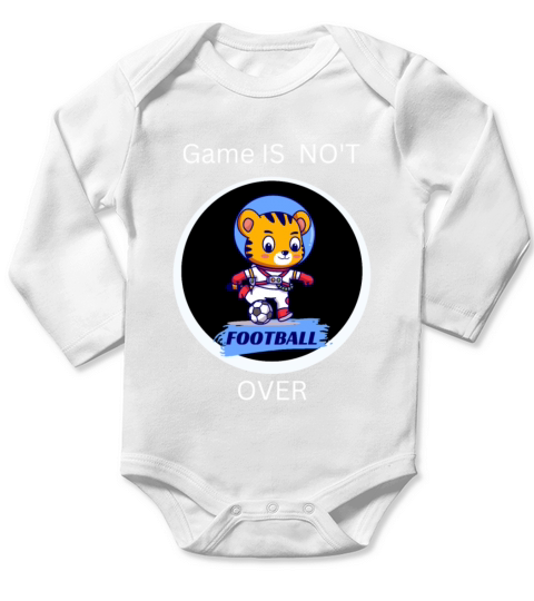 Black Playful Football T Shirt Long Sleeve Baby One-Piece