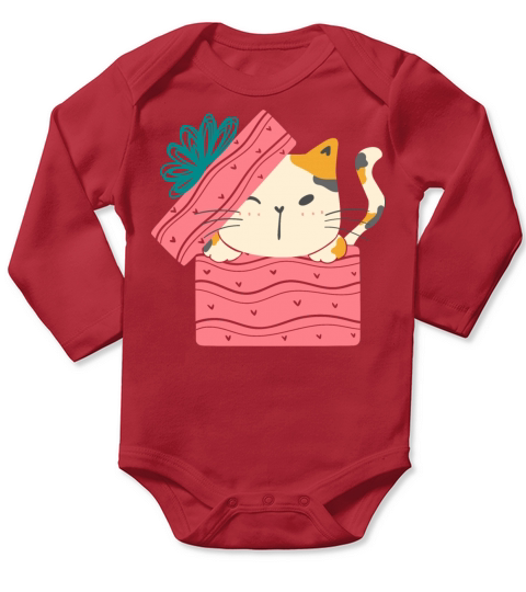 Cat Birthday Idea Girl Comic Cute Gifts Long Sleeve Baby One-Piece