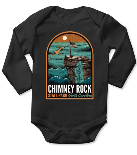 Chimney Rock State Park NC Vintage Long Sleeve Baby One-Piece