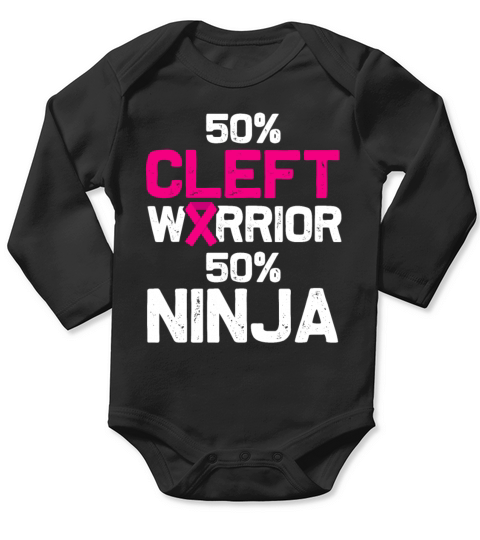 Cleft Palate Lip Fun Knowledge Strong Awareness Long Sleeve Baby One-Piece