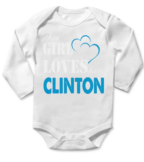 Clinton This Girl Love her Clinton - TeeForClinton Long Sleeve Baby One-Piece