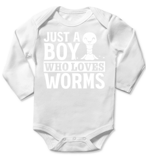 Compost Worms Worm Lover I Just A Boy Who Loves Long Sleeve Baby One-Piece