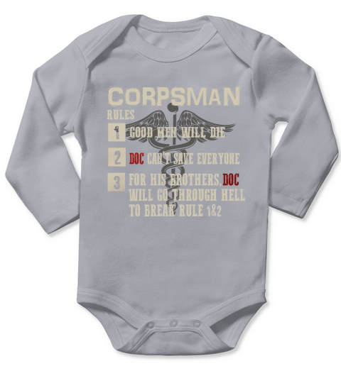 Corpsman Rules Devil Doc 8404 Shirt Long Sleeve Baby One-Piece