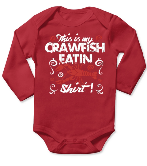 Crawfish T Shirt This is My Crawfish Eatin Long Sleeve Baby One-Piece