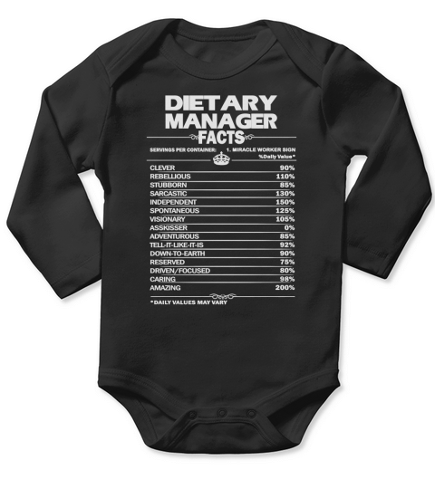 DIETARY MANAGER Job Fact Long Sleeve Baby One-Piece