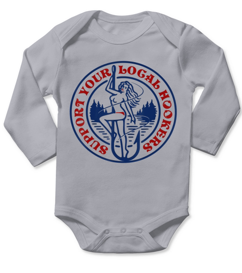 Funny Fishing Shirt - Support Your Local Hookers Top for Dad T-Shirt Long Sleeve Baby One-Piece