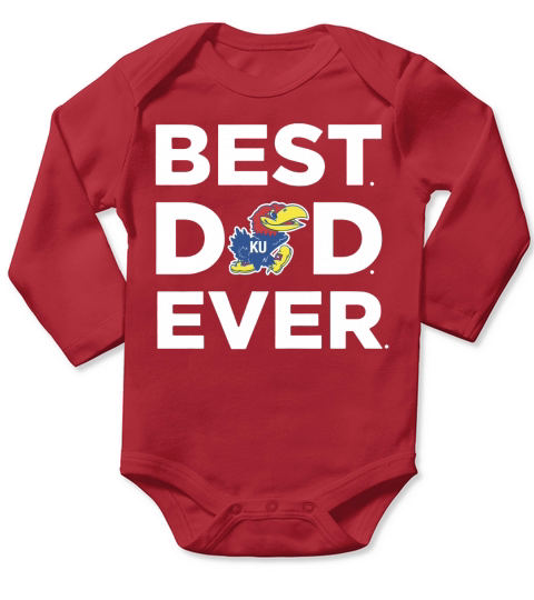 Kansas Jayhawks_Best Dad Ever Long Sleeve Baby One-Piece