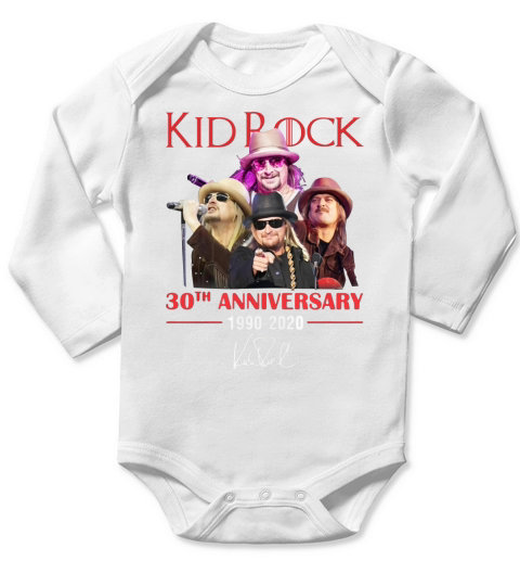 Kid Rock 30th anniversary 1990-2020 signature shirt Long Sleeve Baby One-Piece