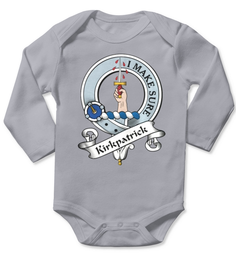 Kirkpatrick Clan Badge Scottish Clan Badges Long Sleeve Baby One-Piece