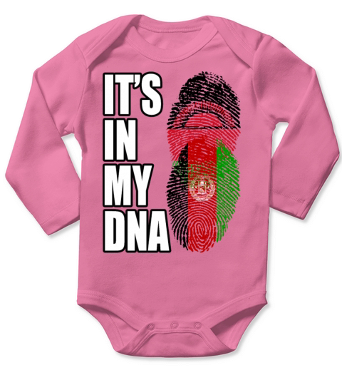 Malawian And Afghanistan Mix Heritage DNA Flag Long Sleeve Baby One-Piece