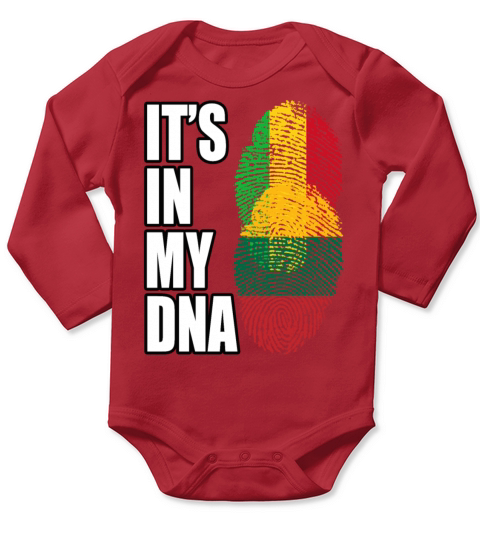 Malian And Lithuanian Mix Heritage DNA Flag Long Sleeve Baby One-Piece