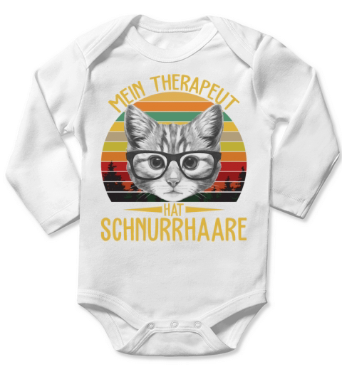 Mein Therapeut Hat Schnurrhaare Vintage Funny Long Sleeve Baby One-Piece