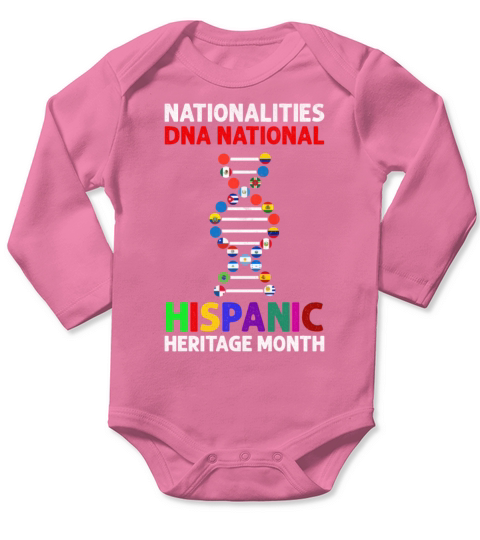 Nationalities DNA National Hispanic Heritage Month Long Sleeve Baby One-Piece
