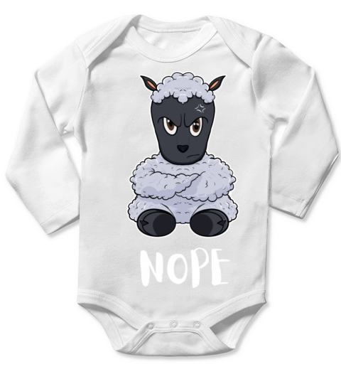 Nope Lamb I Funny Lazy Sheep Long Sleeve Baby One-Piece