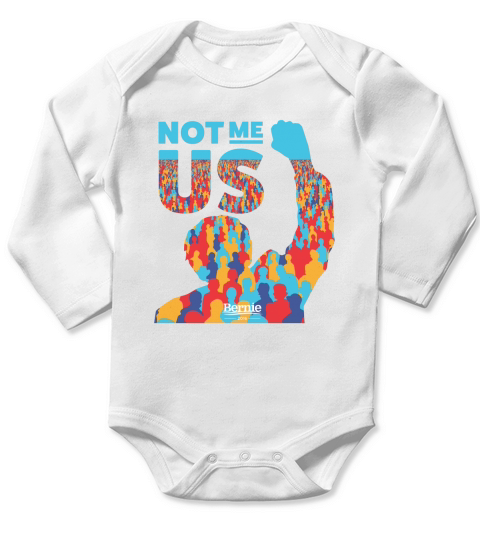 Not me us Bernie Sanders Long Sleeve Baby One-Piece