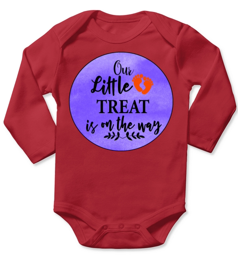 OUR LITTLE TREAT ON WAY Long Sleeve Baby One-Piece