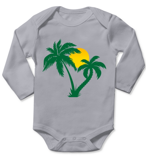 palm trees Long Sleeve Baby One-Piece