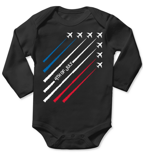 Pilot Shirt Born to Fly American Flag 4th of July Long Sleeve Baby One-Piece