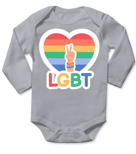 Pride flag heart - Pride quote lgbt community Long Sleeve Baby One-Piece