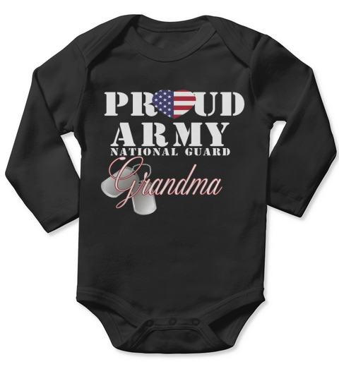 Proud Army National Guard Grandma Long Sleeve Baby One-Piece
