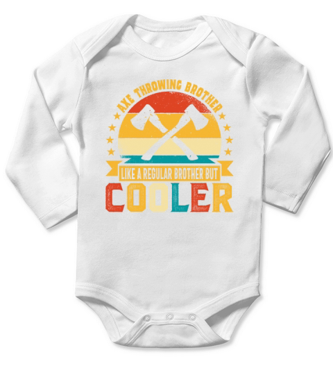 Retro Axe Throwing Brother Like a Regular Brother Long Sleeve Baby One-Piece