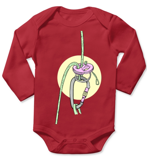 Retro rock climbing belay device Long Sleeve Baby One-Piece