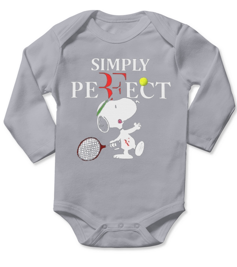 Roger Federer  Snoopy Simply Pefect Long Sleeve Baby One-Piece