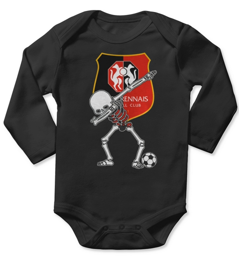 Skeleton Stade Rennais Dabbing Long Sleeve Baby One-Piece