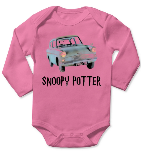 Snoopy driving Harry Potter t-shirt Long Sleeve Baby One-Piece
