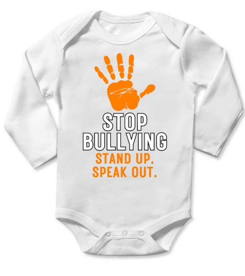 Stop Bullying Orange Stand Up Speak Out Long Sleeve Baby One-Piece
