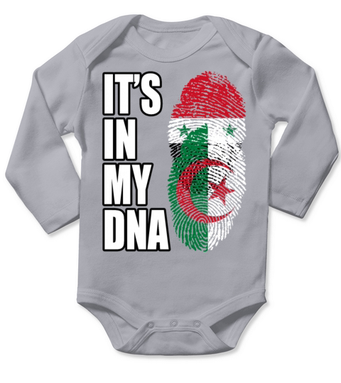 Syrian And Algerian Vintage Heritage DNA Flag Long Sleeve Baby One-Piece