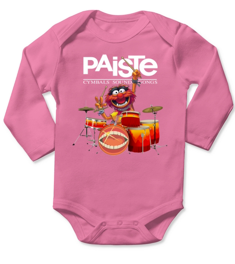 The Muppet Show Animal Playing Drum Paiste Cymbals Sound Gongs Shirtc Long Sleeve Baby One-Piece