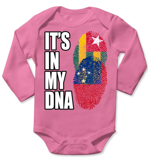 Togolese And Samoan Mix Heritage DNA Flag Long Sleeve Baby One-Piece