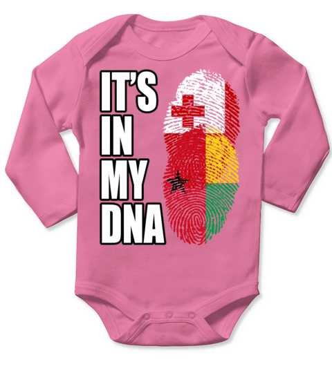 Tongan And Bissau Guinean Mix Heritage DNA Flag Long Sleeve Baby One-Piece