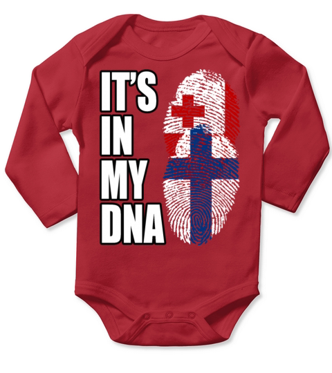 Tongan And Finland Mix Heritage DNA Flag Long Sleeve Baby One-Piece