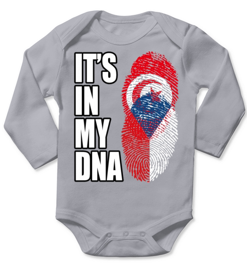 Tunisian And Czech Mix Heritage DNA Flag Long Sleeve Baby One-Piece