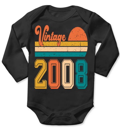 Vintage 2008 birthday gift Long Sleeve Baby One-Piece
