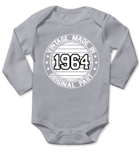 Vintage Made In 1964 Original Part Birthday 1964 Long Sleeve Baby One-Piece