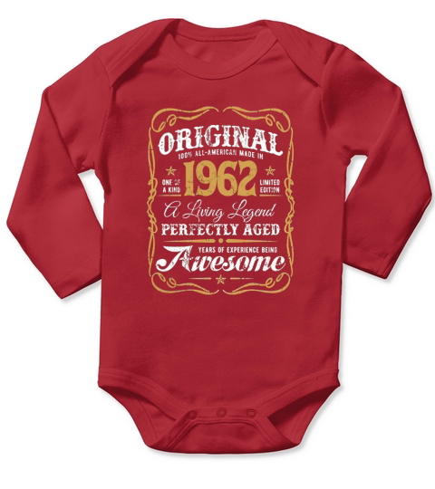 Vintage Original Legends Made In 1962 Long Sleeve Baby One-Piece