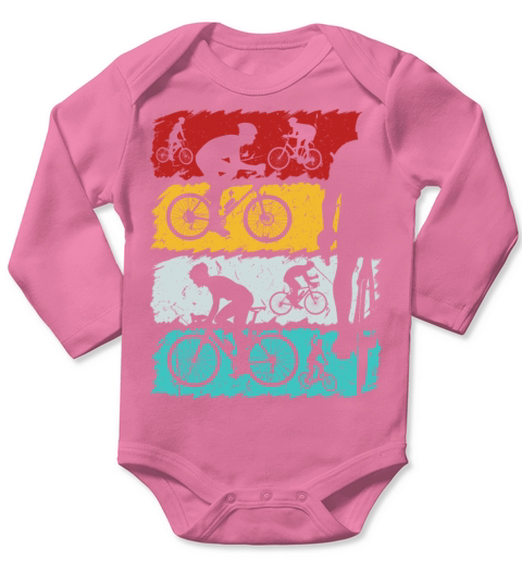 Vintage Retro Bicycle Racing Cycling Long Sleeve Baby One-Piece