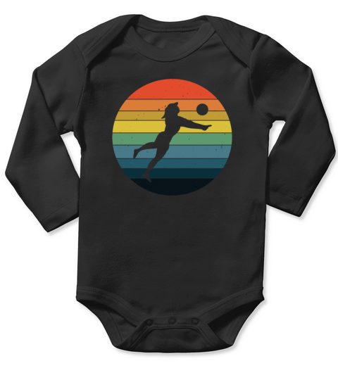 Volleyball Vintage Volleyballer Long Sleeve Baby One-Piece